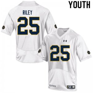 Notre Dame Fighting Irish Youth Philip Riley #25 White Under Armour Authentic Stitched College NCAA Football Jersey MWW7099EQ